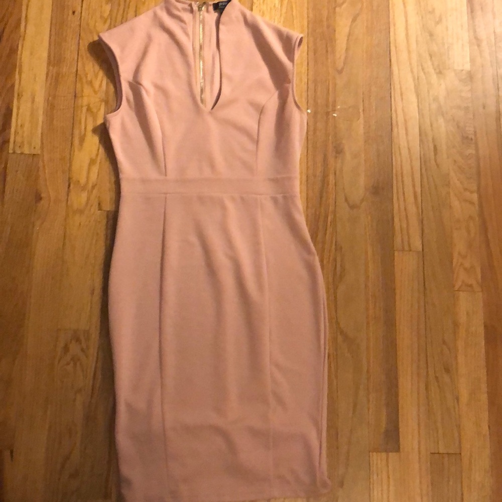Pink dress v neck